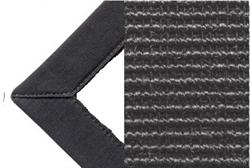 Sisal sort 009 tæppe med kantbånd i charcoal farve